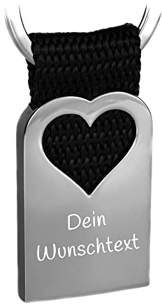 Tidero Schlüsselanhänger „Paris“ mit Herz personalisiert – mit Gravur Wunschgravur Wunschtext - Geschenk Liebe Weihnachten Männer Frauen - personalisierbar (Stoff)