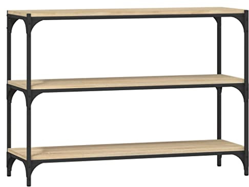 vidaXL Bücherregal Sonoma-Eiche 100x33x70,5 cm Holzwerkstoff und Stahl