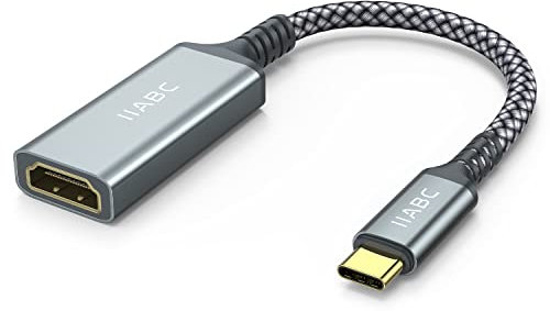 IIABC Adattatore da USB C a HDMI, adattatore da USB di tipo C a HDMI 4K compatibile con iPhone 15 Pro/Max, MacBook Pro/Air 2023, iPad Pro, iMac, Galaxy S23, Dell XPS, Pixelbook, Microsoft e altri