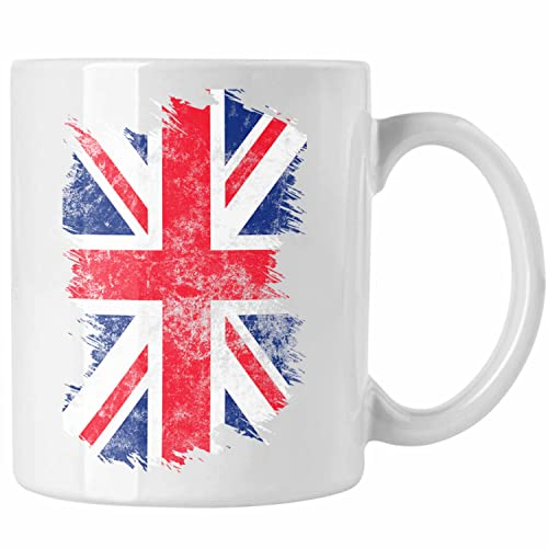 Trendation - Tasse England Flagge Geschenkidee Patrioten Fans Vereinigten Königreichs (Weiß)