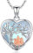 Friggem Collana Madre e Figlio Cuore Argento 925, Collana con Ciondolo Albero della Vita Collana pietra di luna festa della Mamma Gioielli Regali per Mamma Donna Ragazze (B1:Argento)