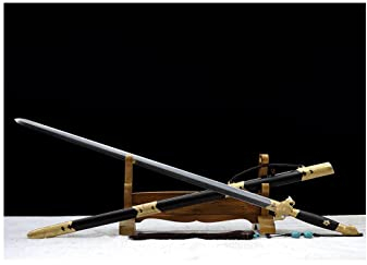 Homeaifen Longquan Chinesisches Schwert Katana Stand Han Stahl Schwert Taiji Full Tang Kung Fu Schwert UK-X-S6342