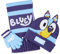 Bluey Mädchen Winter Accessoires Set, Mütze, Schal & Handschuhe oder Beanie & Handschuhe - Geschenke für Kinder (2-8 Jahre, Blau Bluey 3-Teilig)