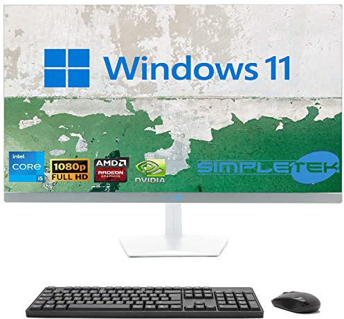 SIMPLETEK - All in One PC 27 Zoll Display Curved Windows 11 | Core i5 12°Gen | 8GB DDR4 SSD 120GB | Arbeit, Unterhaltung