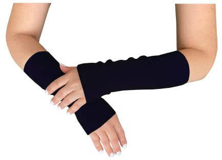 banora Neu Armstulpen oder Pulswärmer für Damen und Herren in der Naturqualität mit68% Schurwolle kbT/28% Seide/4% Elasthan (Schwarz, Gr. 4/XL)