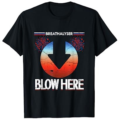 Lustiger Alkoholtester Schlag hier | Humor für Erwachsene T-Shirt