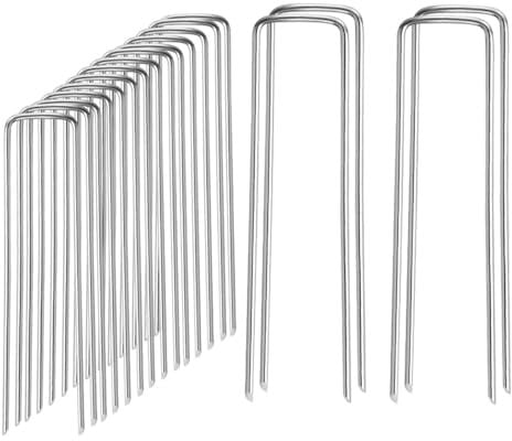 Garden Ground Pegs Staples, Sod Stakes Anchor Pinfor securing weed landscape fabric, netting, fleece, ground sheets (20CM, 20pcs)