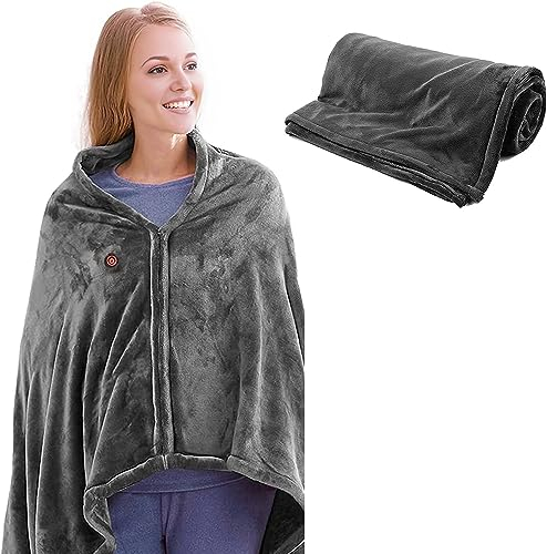 YJZQ Heizkissen USB Elektrisch Wärmekissen für Rücken Nacken Schulter Bauch 30 x 50cm Rückenheizkissen Wärmedecke mit Schnelle Heiztechnik 10W Heizdecke waschbar Heating Pad(Blau)