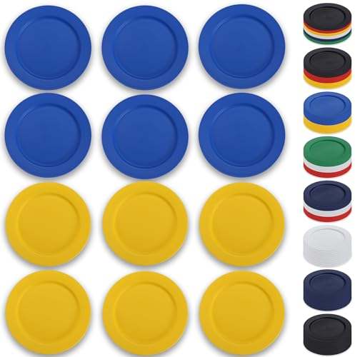 Berglander Kunststoff teller Set 12 Stück 25cm, UKR Farbe mehrweg flache Speiseteller, Salatteller, Nudelschalen, Geschirrset leicht zu transportieren für Zuhause, Garten, Picknick, Camping