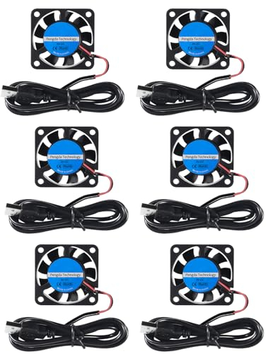 DORHEA 6Pcs 40mm USB Brushless Cooling Fan 40mmx10mm DC 5V Cooling Fan 4010 Mini Computer Fan for Small Appliances Series Replacement