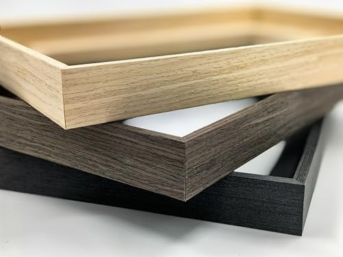 GVS-ART Solid Wood Grain Pattern Floating Frame for 16x20 Artwork, 7/8 Deep & 1/8 Space Around for Painting, Real Wood Canvas Floator Frame 1-Pack