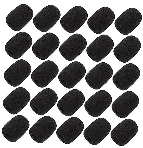 Toyvian 25pcs Professional Microphone Covers Miniature Clip-mic Sponge Protectors for Wind Noise Reduction