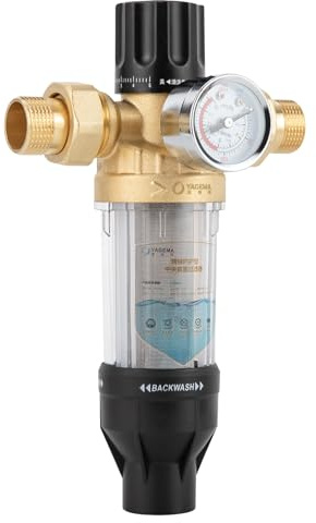 OUBUBY Leitungswasserfilter, Vorfilter Sedimentfilter Wasserfilter Brunnenschlauch Sedimentfilter Vorfilter Wasserhahnfilter mit Dichtungsband (3/4 Zoll Spurweite)