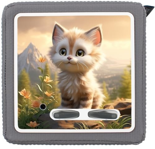 yabaduu Schutzfolie Süße Tiere kompatibel mit Toniebox Lauscher Station Aufkleber personalisierbar Zubehör für Kinder Spielzeug passgenau selbstklebend Y031 (Nr. 66 Katze, Ohne Wunschname)