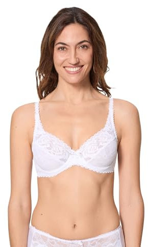 Playtex Flower Elegance Soutien-Gorge à Armatures en Dentelle Femme x1, Blanc, 115C