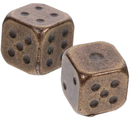 GARVALON 2stücke Metall Würfel Vintage Design Rounded Corner Spielwürfel Spielzubehör Party Deko Leicht Tragbar Für Brettspiele Zuhause Bar Outdoor