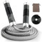 Coniflor Weighted Jump Rope, 1LB Tangle-Free Ball Bearing Rapid Speed Skipping Rope for Men Women, Adjustable 9mm Cotton & PVC Rope with Alum Handle for Boxing MMA Weight-Loss Athletic Workout Fitness