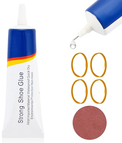 60ml Schuhkleber Extra Stark Wasserfest, Transparent Schuhsohlenkleber, Kleber für Schuhsohlen, Sekundenkleber für reparatur echtleder Von Leder, Textilien und Schuher (60ML*1)