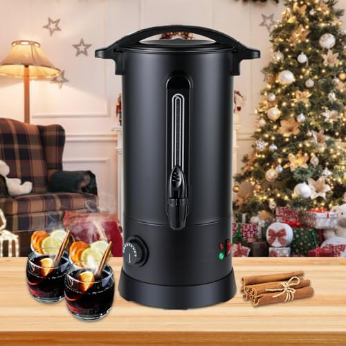 Daromigo Hervidor de vino caliente de 10 L, 1800 W, con grifo termostato, olla de acero inoxidable con protección contra sobrecalentamiento, hervidor de vino caliente, temperatura ajustable de 30 –