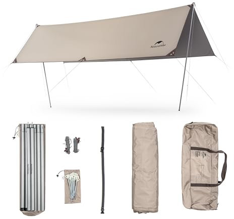 Naturehike Vordächer Vorzelte Camping Zeltplane Tarp Wasserdicht Regenschutz Anti-UV Sonnendach Sonnensegel Vordächer Vorzelte Pavillon für Outdoor Camping Picknick Festival