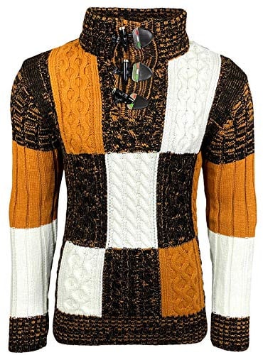 Subliminal Mode Pull Homme Col Montant, Pull Grosse Maille Hiver BX51112