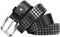 PYWJGZSX Gürtel, Nietengürtel, 4 Reihen Metall Pyramide Perlen Leder Gürtel, Herren Und Damen Nieten Denim Gürtel/Black/120Cm/47.2''