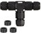 IP68 Waterproof Junction Box Outdoor Cable Connector 3 Way Wire Connectors Extension Electrical Cable Protector Black, (1 Pack)