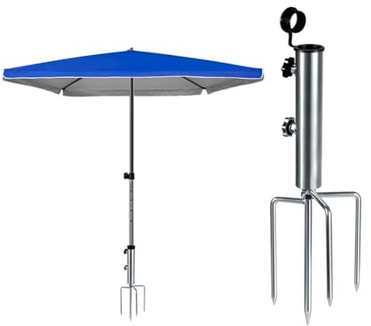 Abiyou Sonnenschirmständer mit Rasendorn, Erdspieß Sonnenschirm, Schirmständer mit 4 Heringe, Rasendorn Sonnenschirmständer, Rasendorn für Sonnenschirm, für Gartenschirm, Sonnenschirm, Angelschirm