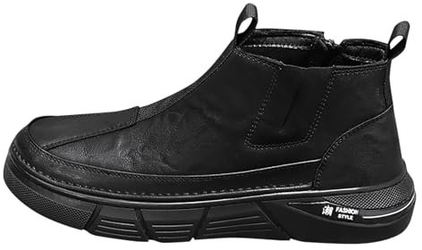 EJIMUQO Scarpe Antinfortunistiche Uomo Alte Stivali In Camoscio Sopra Il Ginocchio Senza Tacco Da Cowboy Occidentali Alti