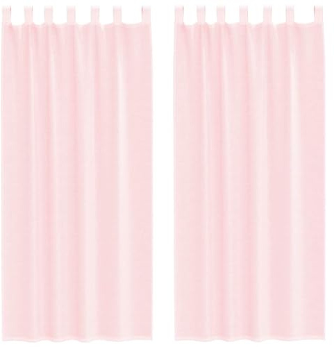 vidaXL Voile Vorhänge mit Schlaufen 2 STK. Hellrosa 140x245 cm