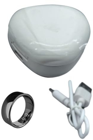 Rfeeuubft Smart Ring Gesundheitsmonitor für Männer Frauen Thermometer Blutdruck Herzfrequenz Schlafmonitor IP68 Wasserdicht Schwarz