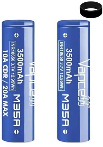 18650 M35A 3500mAh Rechargeable Battery Compatible With Vapcell Works With Sub Ohm Kit No Nicotine (2 Pack)