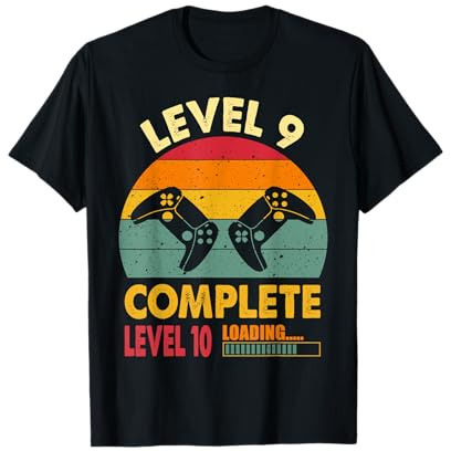 Funny 9th Wedding Anniversary Vintage Retro Level 9 Complete T-Shirt