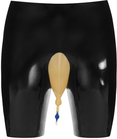 Late X Latex Urine Hose Schwarz/Transparent XXL