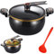 Mini autocuiseur à pression, casserole à pression de chauffage rapide 8L avec poignées de verrouillage, stockage antiadhésif avec couvercle transparent et cuillère transparente pour le gaz, indu..