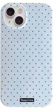 Reownest for iPhone 15 Case Polka Dot Aesthetic Phone Cover -Blue | Simple Stylish,Soft TPU Shockproof Protective Phone case,for Women Girls