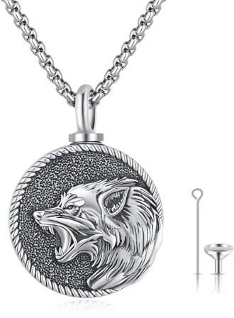 PARYFO Medaillon und Urne Halskette 925 Sterling Silber Pferd/Baum des Lebens/Herz Medaillons Herz/Teardrop/Sonnenblume/Hundepfoten Urne Anhänger Kette Keepsake Schmuck
