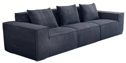 Boneless Sofa Bett aus Cord – Boden Schlafsofa Bequeme Schaumstoffmatratze, Vielseitige Lounge Cloud Couch für Wohnzimmer & Schlafzimmer,Three Seater