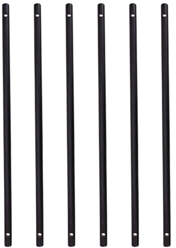 BENECREAT 6 tacos de madera con dos agujeros, varillas de madera redondas negras de 40 cm para colgar en la pared, tapiz, tejer, manualidades de madera dura (agujero: 6 mm)