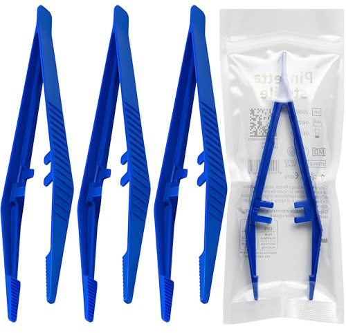 3 Pinzette in prolipropilene sterili da 13 cm - Medicazione e cassette pronto soccorso