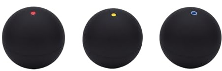 Dilwe Palline da Squash velocità Mista, Set di Palline in Gomma Ad Alto Rimbalzo, Racquetball con Punto Singolo Blu Rosso Giallo per Principianti e Giocatori Avanzati (nero) (3PCS)
