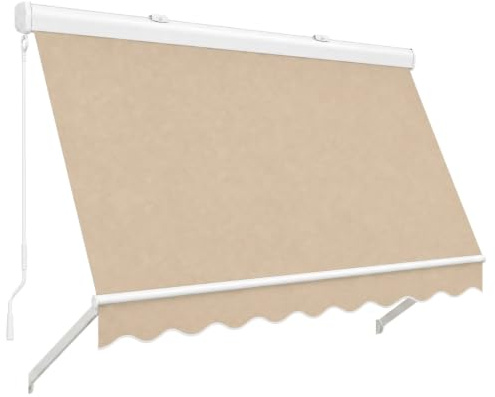 Arrigo Atelier Tenda a Caduta Libera su Misura per Balconi e Verande, Tessuto Tempotest Idrorepellente Anti-UV, Braccetti Regolabili su Ringhiera, con o senza Cassonetto (CON CASSONETTO)