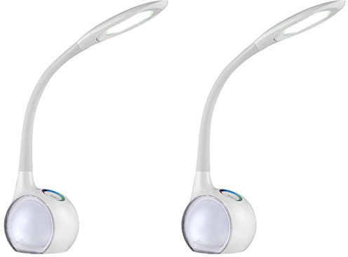 Globo 2er Set Flex LED Schreibtischlampen TARRON mit Touchdimmer, Sockel beleuchtet Farbwechsel, Lighting
