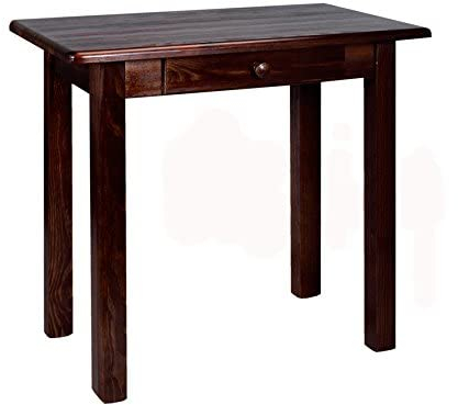 Magnetic Mobel Esstisch mit Schublade Küchentisch Tisch Massiv Kiefer Speisetisch in versch. Größen (50x80, Nussbaum)