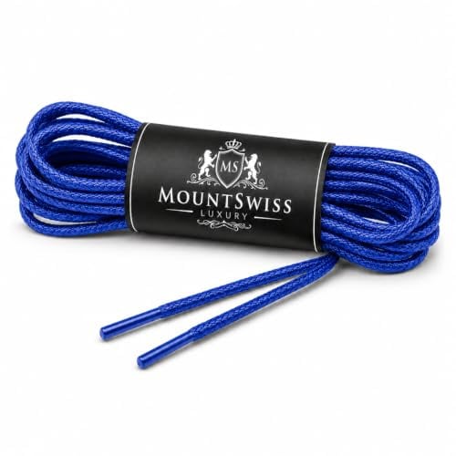 Mount Swiss Business Schnürsenkel dünn rund gewachst Anzugschuhe | Gewachste Baumwolle, wasserabweisend & reißfest, ø 2-3 mm - Schuhbänder / shoe laces für Oxford, Derby, Lederschuhe