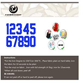 Fanbrilliant 8 Inch Heat Transfer Numbers Kit 0 to 9 for Sports Jerseys T-Shirt Iron on Numbers for Jersey Football Baseball (blue)