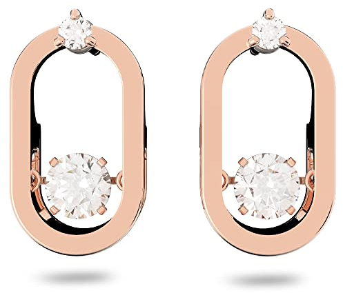 Swarovski Sparkling Dance Oval Ohrstecker, Weiss, Roségold-Legierungsschicht