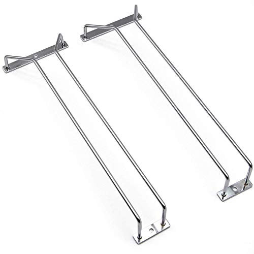 RedDreamer Weinglas-Halter, 35,6 cm, unter dem Schrank, Weinglas-Halter, Edelstahl, Chrom-Finish, für Stielgläser, für Schrank, Küche, Bar, 2 Stück