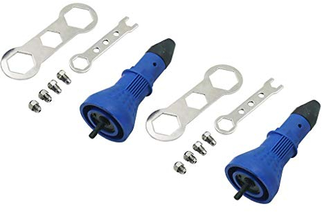 Tubayia 2 Set Blindnietaufsatz Blindnietvorsatz Nietwerkzeug für Akkuschrauber/Bohrmaschine