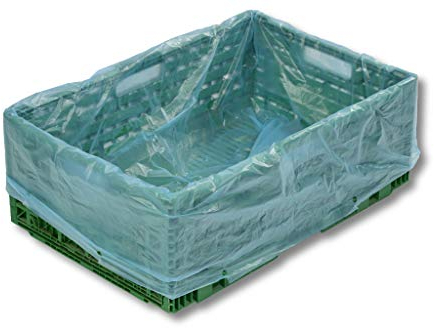 dm-folien Foliensäcke I 1000 Stück I 600+400x800mm I Lebensmittelechte Seitenfaltensäcke 10 µ I Blau-transparente Beutel aus recycelbarem HDPE I Reißfeste Säcke für Inliner, Kartons & Boxen